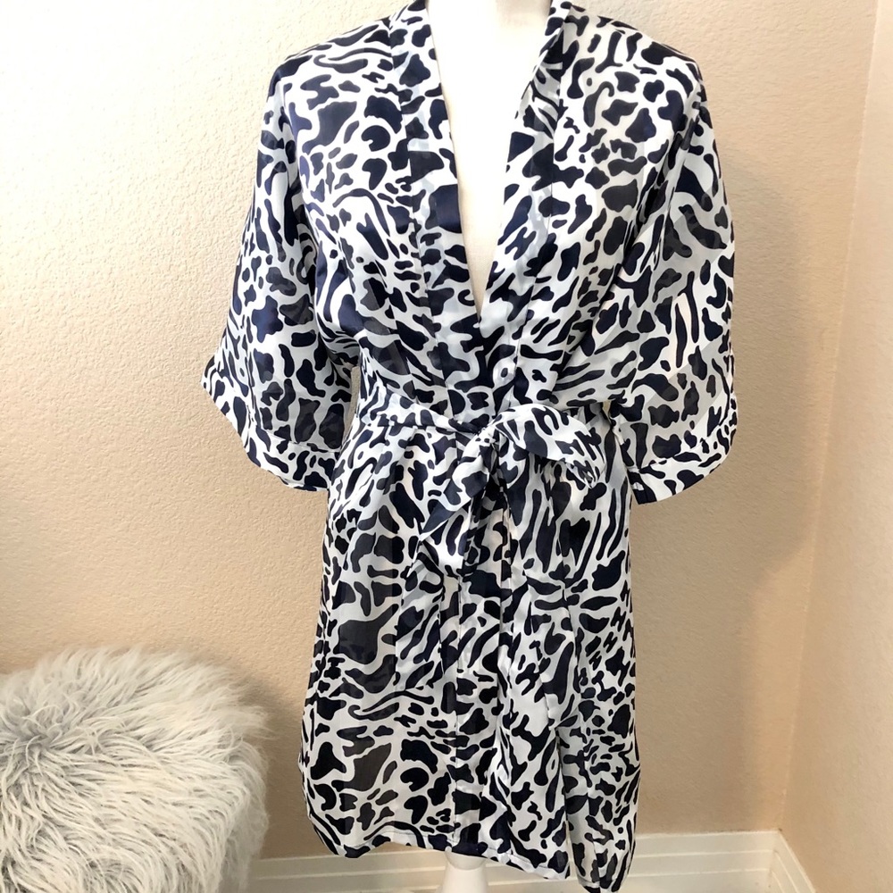 Fredericks of Hollywood blue silk robe
